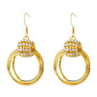  Rhinestone Layered Hoop Earrings Miss Gold Earings for Women Trendy