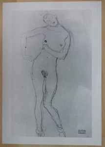 Gustav Klimt "Tänzelnder Akt" Bleistiftzeichnung 1916/17   31 x 22 cm - Bild 1 von 1