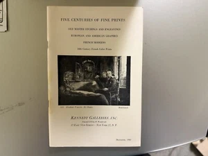 December 1960 Vintage Five Centuries Of Fine Prints Art Kennedy Galleries - Picture 1 of 2