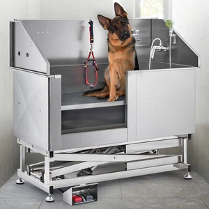 CO-Z 127cm Hunde Badewanne aus Edelstahl Haustiere Pflege Dusche Tierbadewanne - Bild 1 von 29