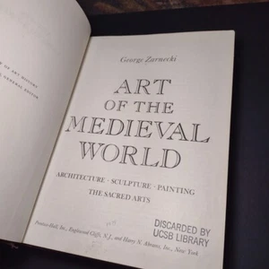 Art of the Medieval World by George Zarnecki -Hardcover -Ex Library -1975 - Picture 1 of 14