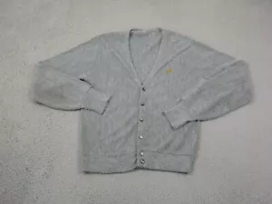True Vintage Jack Nicklaus Cardigan Mens Large Gray 60s Made in USA Sweater Golf - Picture 1 of 14