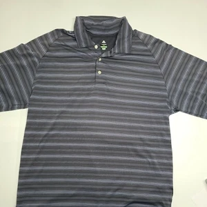 Bolle Golf Tech Mens Short Sleeve Polo Shirt Blue Striped Size Large Wicking  - Picture 1 of 8