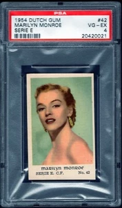 1954 Dutch Card Serie E #42 MARILYN MONROE Strapless Dress Pose to Chest PSA 4 - Picture 1 of 2