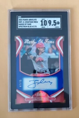 2022 Absolute Marks Of Fame Spectrum Blue /75 Jonathan India Auto SGC 9.5 MT+ SP - Image 1 of 4