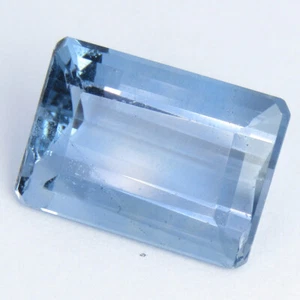 Excelente piedra preciosa de fluorita de color azul natural de 8,53 quilates de 14,2 x 10 mm talla esmeralda - Imagen 1 de 5