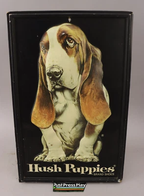 Letrero de exhibición de tienda 3D zapatos marca Hush Puppies vintage años 70 Standee 10,5" x 16" Foto 1 de 4