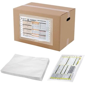 Clear Self-Adhesive Shipping Label Sleeves 500 Pack 7.5x5.5 Inch Packing List - Picture 1 of 8