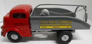 Vintage Structo Toyland Garage Abschleppdienst Pressstahl Aufzieh-Abschleppwagen, ca 50er - Bild 1 von 11