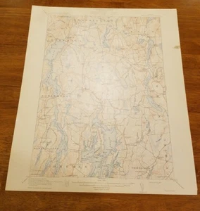 1915 Geological Survey Map Maine Topography Waldoboro Quadrangle 20 x 16.5 - Picture 1 of 8