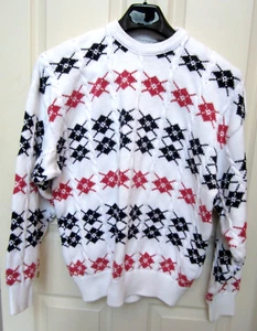 Vintage 90s Claiborne Mens Crewneck Ribbed Sweater Pullover ~ XL ~ USA White - Picture 1 of 9
