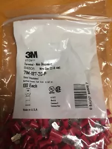 3M 94808 71M-187-20-P Schnelltrennklemme Stecker rot 22-18 AWG (100 Stck.) - Bild 1 von 3