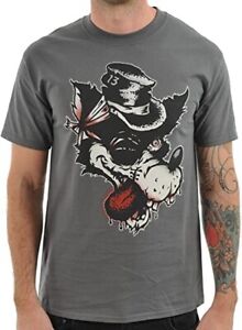 Authentic Lucky 13 Bowser Men's Tee Shirt Charcoal Size: M - HARD TO FIND