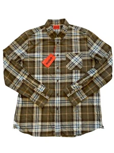 Hugo Boss Men's Brown Plaid Ermann Long Sleeve Button Down Shirt Large NWT - Picture 1 of 12
