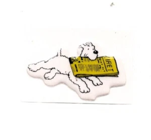Figurine Pégatinas Tintin. MILOU au journal. Format 4 x 6,5 cm. STICKER. 1981 - Picture 1 of 1