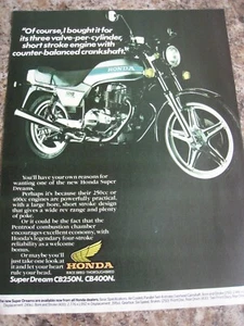 HONDA MOTORCYCLE 250cc OR 400cc ENGINES CB250N CB400N 1978 ADVERT A4 FILE 27 - Picture 1 of 1