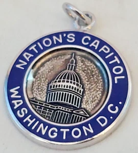Vintage Sterling Silver Enamel Nations Capitol Washington D.C. Charm - Picture 1 of 3