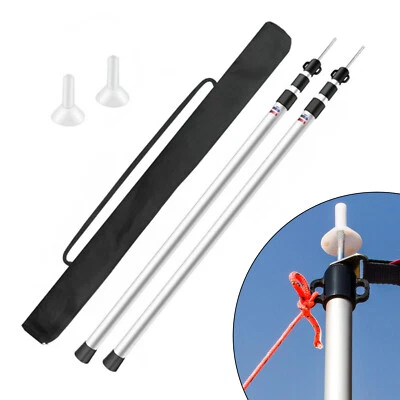 2× Tent Pole Telescopic Adjustable Tarp Poles for Camping Canopy Awning Shelter - Image 1 of 4