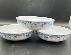 Set 3 Michel Design Works Melamine Cereal Salad Bowls Blue white French Country - Picture 1 of 5