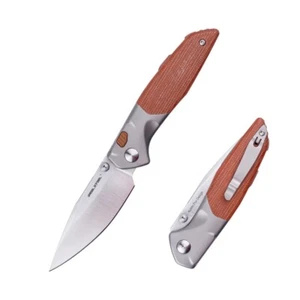 Cuchillo Plegable Hoeft Acero Real Titanio/Mango Micarta Natural S35VN 7901NM - Imagen 1 de 1