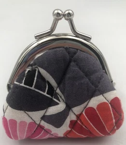 Vera Bradley Mini Frame Kisslock Coin Purse Cherry Blossom 2.75” - Picture 1 of 4