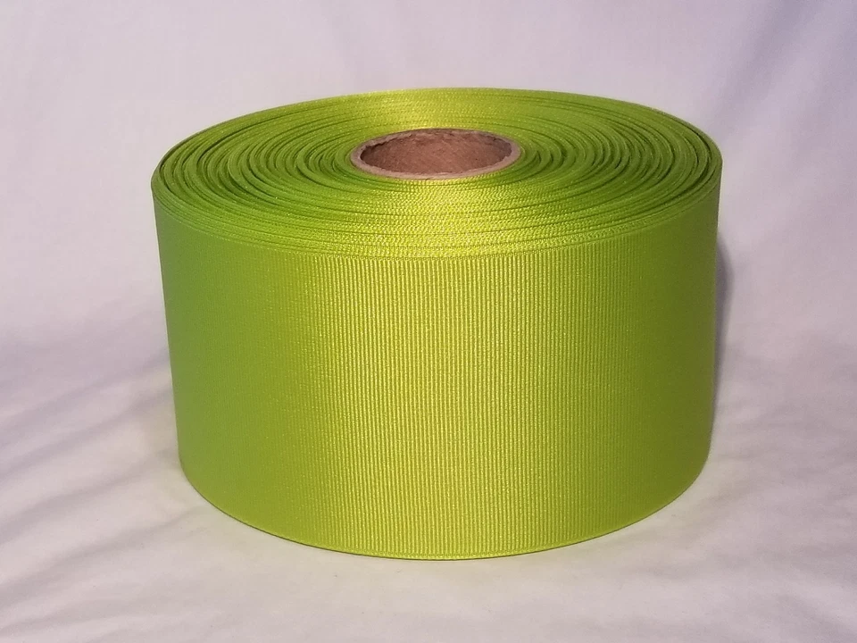 Lime Grosgrain Ribbon ~Offray~ 5 yards ~3 inches~ New ~High Quality~ 3" inch - Image 1 of 2