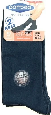 4 PAIA CALZINI POMPEA MICROFIBRA CORTI PIQUET UOMO CALZE CALZA CALZINO CORTA