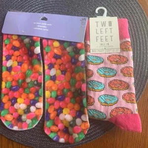 2 pairs funky Unisex Socks. Doughnuts (Women 10-12.5) + Claire's Jellybeans NWT - Picture 1 of 6