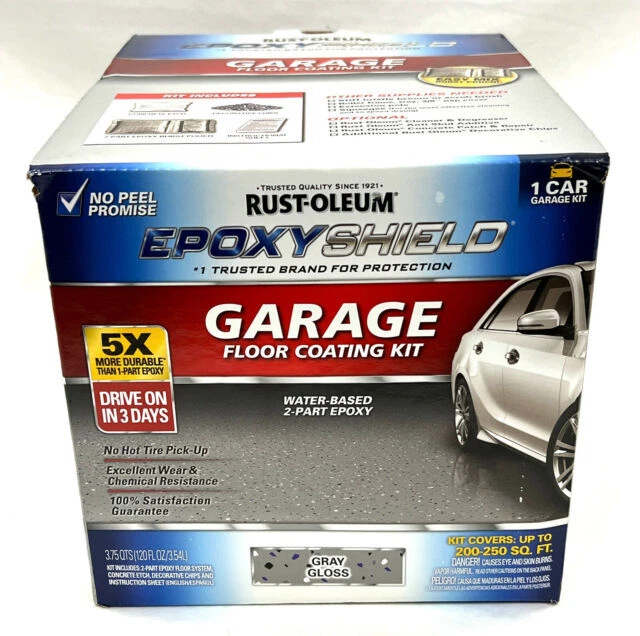 Rust-Oleum Epoxy Shield Garage Floor Coating - Gloss Gray, 1 Car (251965)