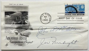JOHN McCLELLAN JIM W. FULBRIGHT Signed Autographed ARKANSAS First Day Issue 1968 - Picture 1 of 8