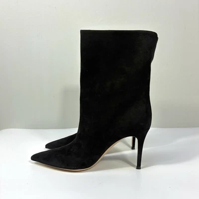 Ботинки Gianvito Rossi Camoscio Stivale с заостренным носком черные 39,5 ЕС НОВЫЕ замшевые - Изображение 1 из 4