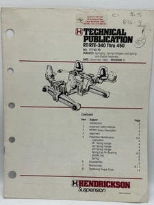PUBLICACIÓN TÉCNICA RT RTE 340 A 450 MANUAL DE SUSPENSIÓN HENDRICKSON - Imagen 1 de 2