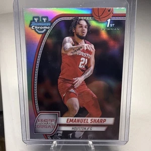 2024-25 Bowman Chrome U Emanuel Sharp 1st Bowman Refractor Houston - Bild 1 von 2