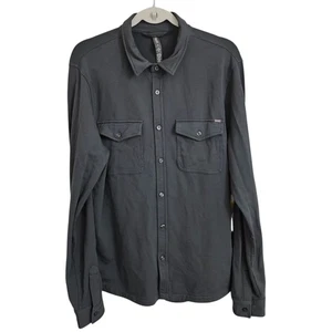 Vuori Camicia Boulevard Giacca Uomo Grigio Medio Bottoni Performance Shacket Nuova con etichette - Foto 1 di 10