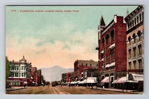 Ogden UT-Utah, Washington Avenue, Advertising, Antique Souvenir Vintage Postcard - Picture 1 of 2