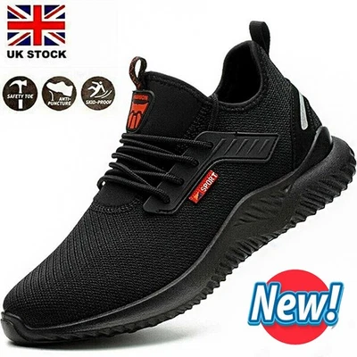 Lightweight Men Steel Toe Cap Trainers Work Boots Safety Shoes Hiking Cushioning - Image 1 of 4