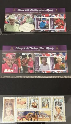 3 Sets Isle Of Man Mint Postage Stamps. (2 x QEII 90th Birthday & Coronation) - Image 1 of 4
