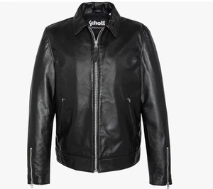 Brandneu mit Etikett SCHOTT schwarze LC TAMPA Herrenjacke aus Lammleder Größe L UVP 350 £ - Bild 1 von 10