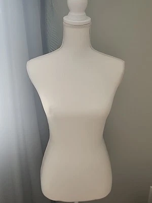 Female Mannequin Torso Dress Clothing Form Display Stand Adjustable White Stand  - Image 1 of 4