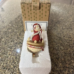 Enesco The Heart Of Christmas Karen Hahn SANTA SPINNING TOP 4027179 Ornament - Picture 1 of 11