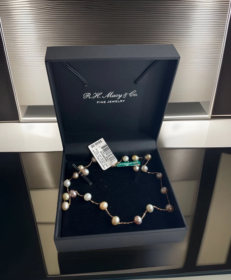 Collar EFFY Multicolor Cultivado FW Perla (5-1/2mm) 18" Oro Rosa 14k Foto 1 de 4