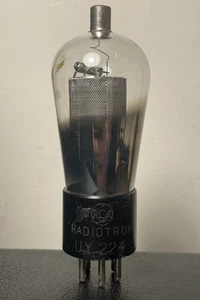 Tubo de válvula de malla tetrodo RCA Radiotron UY224 pruebas bien hecho en EE. UU. - Imagen 1 de 5