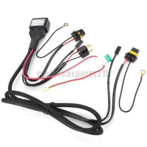 H4 Headlight Headlamp Hi-Low Beam Relay Wiring Harness Kit Wire Plug HID Xenon - Picture 1 of 8
