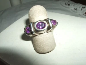 ANELLO GIOIELLO RING AMETISTA VERA FEDE SFACCETTATO ARGENTO 925 STERLING 14,52 - Foto 1 di 7