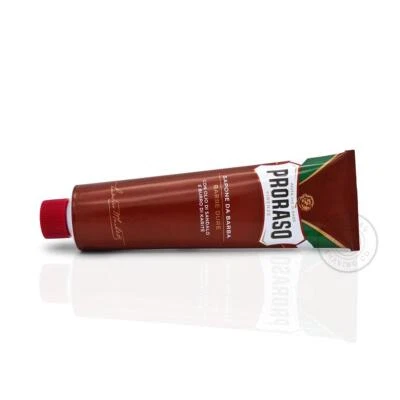 PRORASO Rasiercreme Tube rotes/grobes Haar Sandelholzöl & Sheabutter 150ml