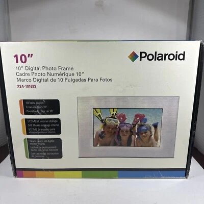 Polaroid 10" Digital Photo Frame Color Screen XSA-10169S Internal Storage 512MB  - Image 1 of 4