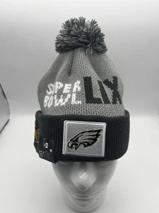 Philadelphia Eagles New Era Super Bowl LIX Opening Night Knit Hat Pom - Gray NWT - Picture 1 of 13