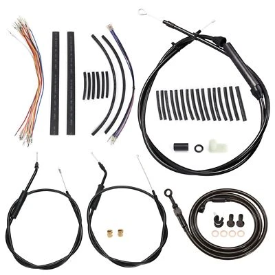 车把延长电缆套件制动线离合器电缆油门电缆适用于哈雷 — 第 1/4 张图片