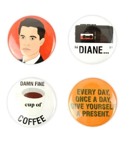 Agent Cooper Button Set! damn fine cup of coffee, diane, Twin peaks MacLachlan - Picture 1 of 8