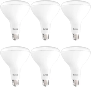 Sunco 6 Pack BR40 LED Light Bulbs, Indoor Flood Lights, Recessed Can Light Bulb, - Picture 1 of 7